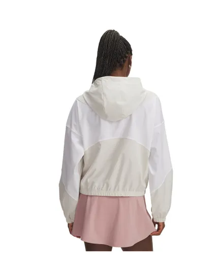 Veste zip à capuche Femme UA RIVAL WOVEN JKT HD Blanc