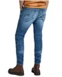Jean Homme REVEND SKINNY Bleu Moyen Medium Indigo Aged