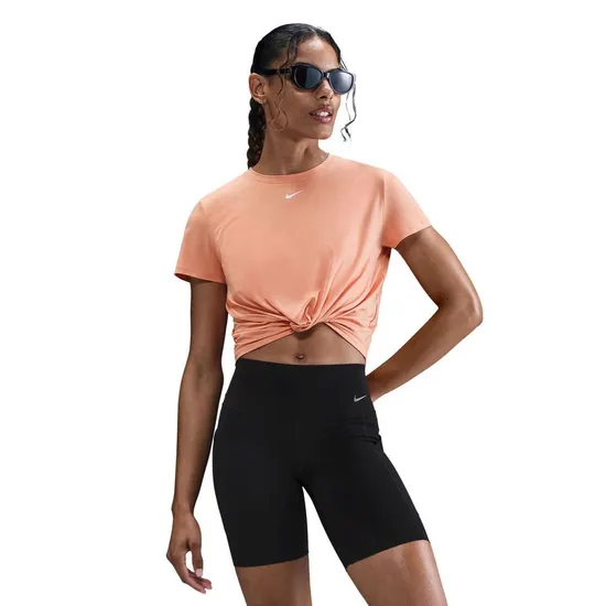 T-shirt Femme W NK ONE CLSC DF TWST SS TP WT Orange