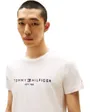 T-shirt col rond Homme TOMMY LOGO TEE Écru