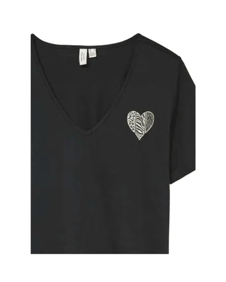 T-shirt col V Femme VMFLORITA S/S V-NECK T-SHIRT JRS BTQ Noir