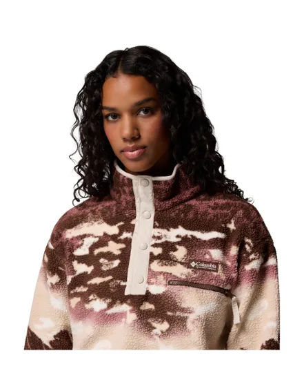 Polaire Femme HELVETIA II PRINTED CROPPED HALF SNAP Marron