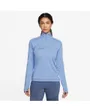 Haut zip manches longues Femme W NK DF SWOOSH HBR HZ PACER Bleu