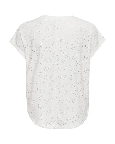 T-shirt manches courtes Femme ONLSMILLA S/S TOP JRS NOOS Blanc