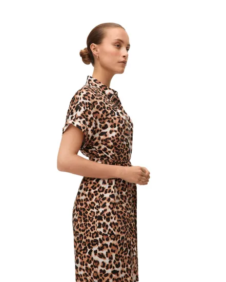 Robe Chemise Femme Imprimé Léopard