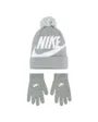 Ensemble bonnet et gants Enfant plus âgé NAN SWOOSH POM BEANIE GLV SET Gris