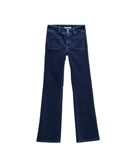 Jean Femme SECRET BOOT CUT WITH FRONT POCKET DETAIL Bleu Foncé