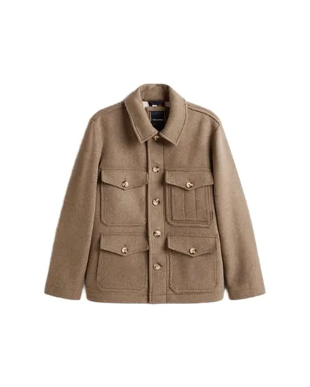 Veste boutonnée Homme WOOL 4PKT JACKET Taupe