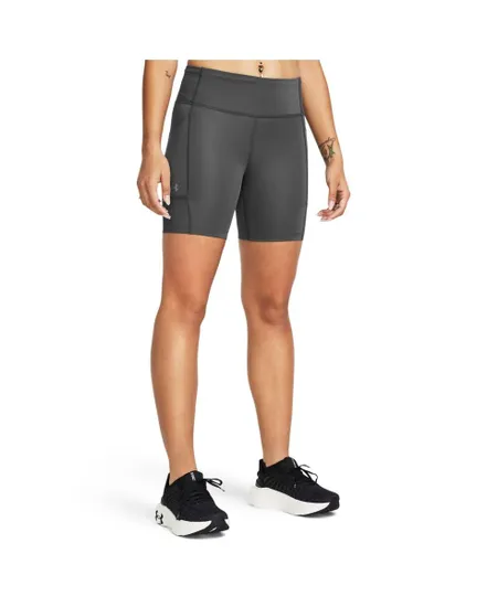 Short Femme UA LAUNCH HALF TIGHT Gris