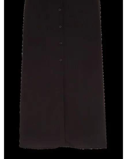 Robe longue Femme LONG CHIFFON BUTTON Noir