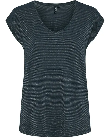T-Shirt Femme PCBillo Tee Lurex Stripes