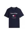 T-shirt col rond Homme TOMMY EMBRO FLAG TEE Bleu Marine