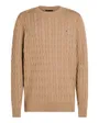 Pull Homme Classic Cotton Cable Crew Neck