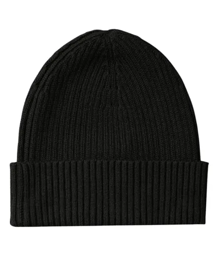 Bonnet Homme PATCH CHUNKY RIB COTTON BEANIE Noir