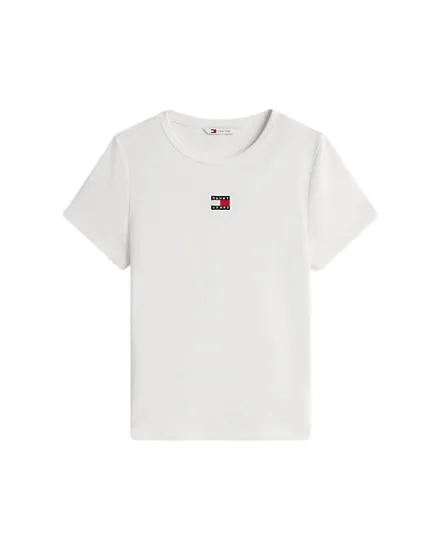 T-shirt col rond Femme SLIM BADGE RIB TEE Écru