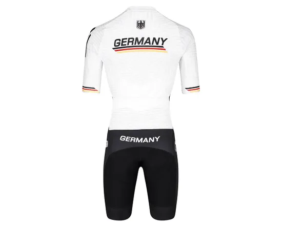 Combinaison de course manches courtes Homme ICON GERMAN CYCLING Blanc ...