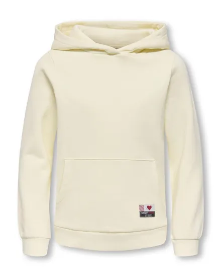 Sweat à capuche Fille KOGNOOMI-VINTA LABEL LS HOOD CS SWT NOOS Beige