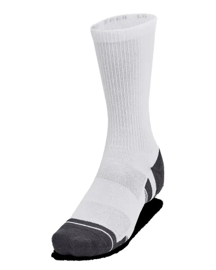 Lot de 3 paires de Chaussettes Unisexe UA PERFORMANCE TECH 3PK CREW Blanc