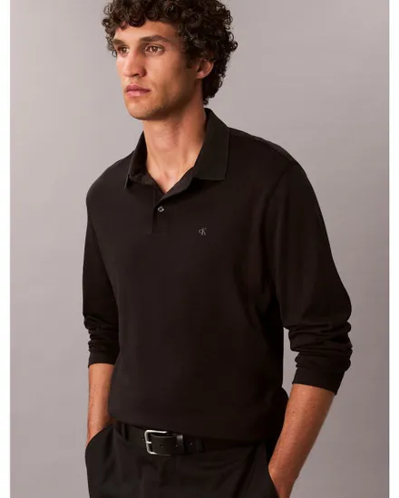 Polo manches longues Homme LS SUPIMA COTTON SOLID POLO Noir
