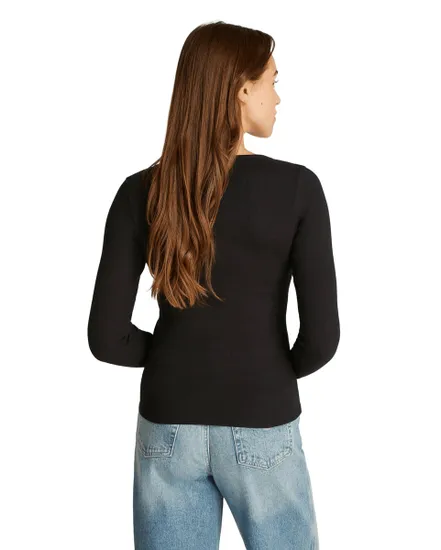 T-Shirt Manches Longues Femme Slim Essential Rib V Ls