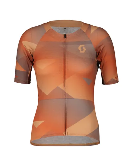 Maillot manches courtes Femme RC PREMIUM CLIMBER Rose Beige/Orange