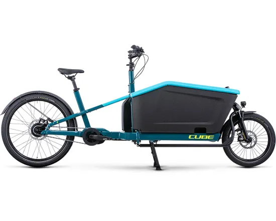 Vélo électrique cargo Unisexe CARGO HYBRID 500 Bleu/Jaune Citron