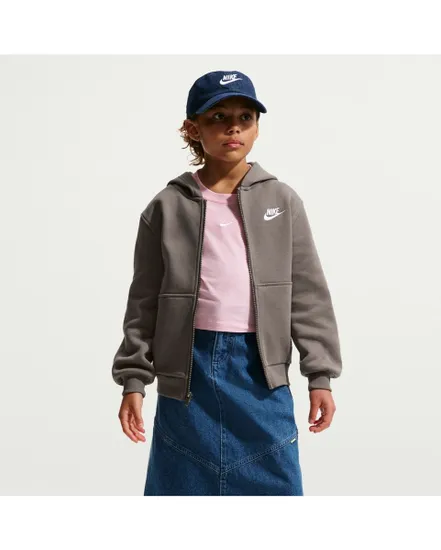 Sweat zip à capuche Garçon K NSW CLUB FLC HD FZ LS LBR Marron