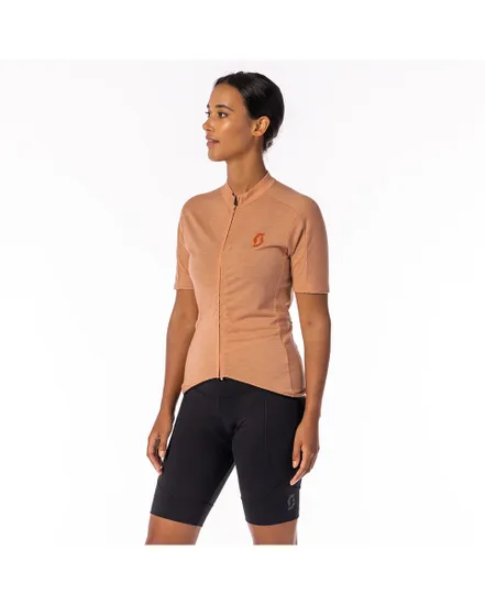 Maillot manches courtes Femme GRAVEL MERINO Rose Beige/Orange