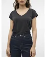 T-shirt Femme VMFILLI SS V-NECK TEE NOOS Noir