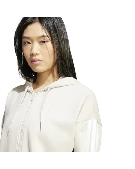 Sweat zip à capuche Femme W 3S FT FZ HD Beige