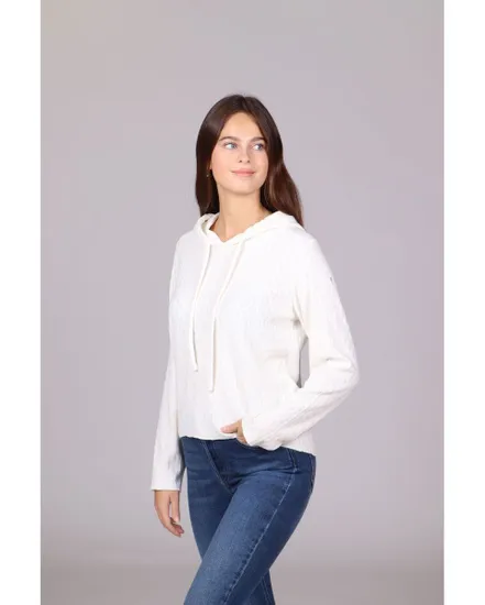 Pull en maille à capuche femme Femme SWEATERIE Blanc