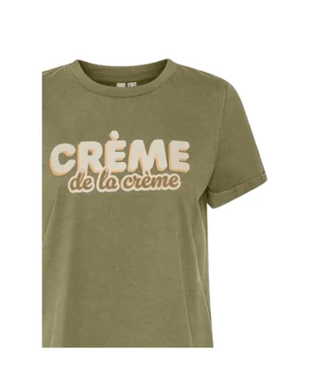 T-shirt col rond Femme VMAJILLA S/S O-NECK T-SHIRT JRS LCS GA Vert Olive