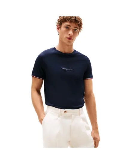 T-shirt col rond Homme TOMMY LOGO TIPPED TEE Bleu Marine