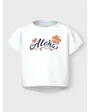 T-shirt manches courtes Enfant NKFVILMA CAPSL CROP TOP F1 NOOS Blanc
