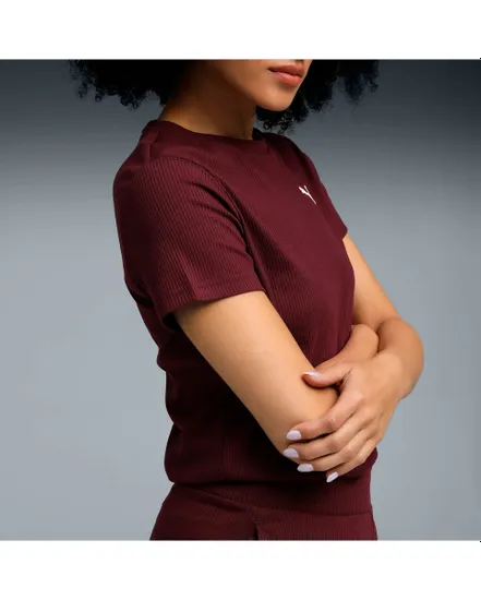 T-shirt Femme ESS ELEVATED RIB TEE Bordeaux