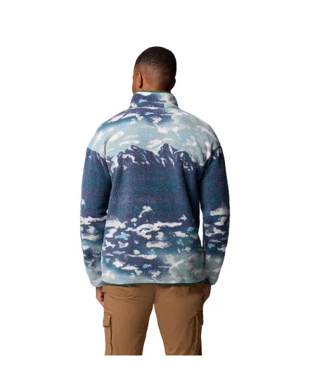 Polaire Homme HELVETIA II PRINTED HALF SNAP FLEECE Bleu