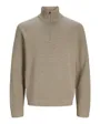 Pull en maille manches longues Homme JPRBLAMILANO STITCH KNIT HALF ZIP SN Gris