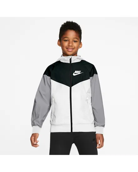 Nike Veste Coupe-Vent NSW - Blanc/Noir/Gris Enfant