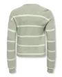 Pull Fille KOGFRANCA LIFE SHORT L/S STRIPE KNT NOOS Gris