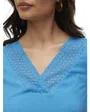 T-shirt col V Femme VMKERSEY S/S T-SHIRT JRS BTQ Bleu