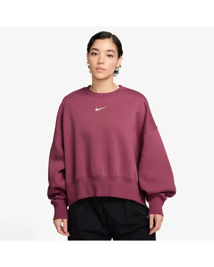 Sweat Femme W NSW PHNX FLC OOS CREW Bordeaux
