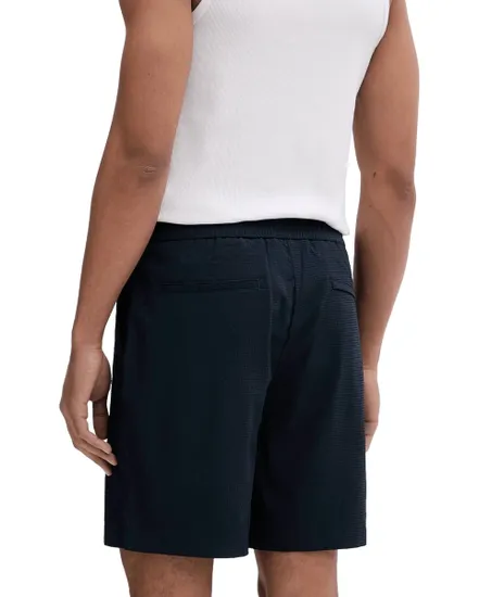 Short Homme Seersucker Droite Ceinture Élastique