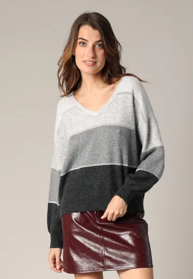 Pull Femme LODINA PU W Gris