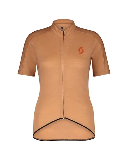 Maillot manches courtes Femme GRAVEL MERINO Rose Beige/Orange