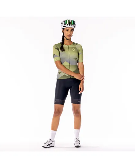 Maillot manches courtes Femme RC PREMIUM CLIMBER Vert Sapin/Jaune