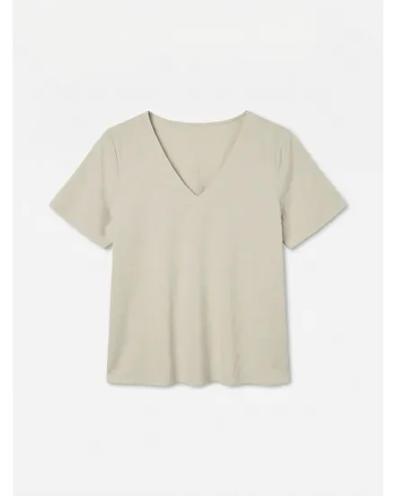 T-shirt Femme VMMYMILO S/S V-NECK TOP WVN GA Beige