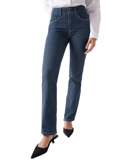 Jean Femme SECRET STRAIGHT GREENCAST Bleu Turquoise