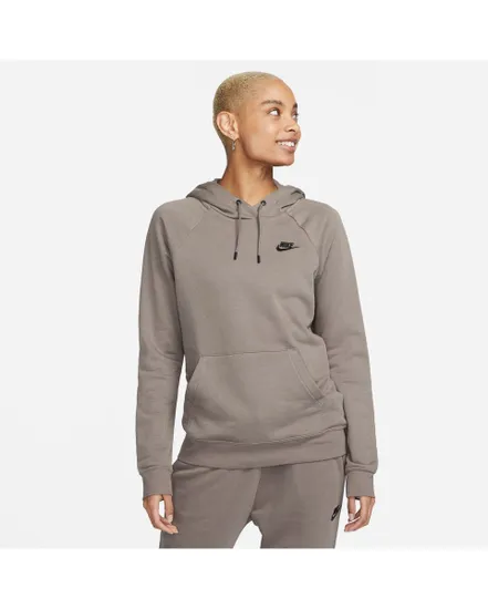 Sweat a capuche manches longues Femme Nike W NSW ESSNTL FLC PO HOODIE Marron Sport 2000 Ref DX2316 040