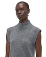 Pull sans manches Femme VMWOW SL HIGHNECK VEST Gris