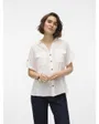Chemise Femme VMBUMPY SS SHIRT WVN GA NOOS Blanc